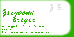 zsigmond briger business card